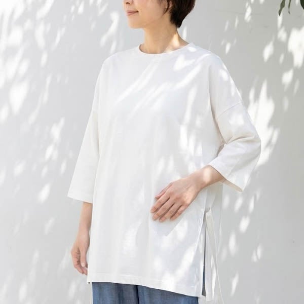 【SALE／30%OFF】オーガニックコットン ボックスTシャツ (7分袖)