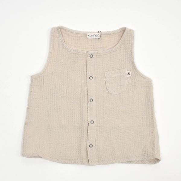 オーガニックコットン ベビーダブルガーゼノースリーブトップ