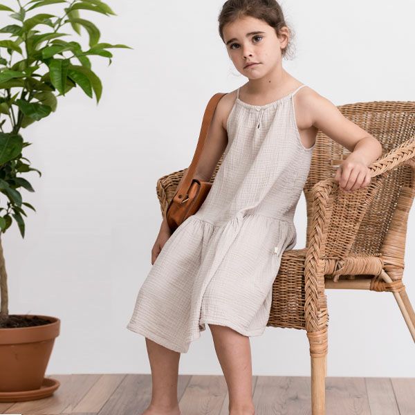 オーガニックコットン キッズダブルガーゼキャミソールドレス