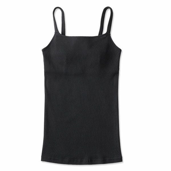 オーガニックコットン 肌にやさしいパッド付きリブキャミソール