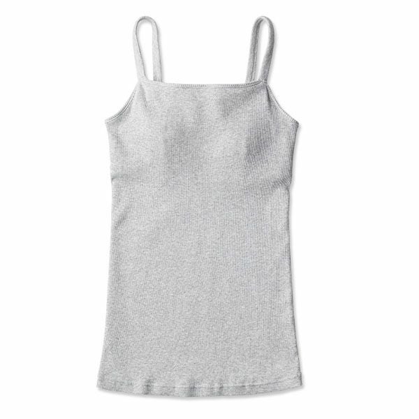 オーガニックコットン 肌にやさしいパッド付きリブキャミソール