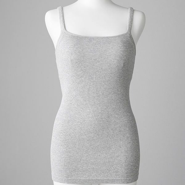 オーガニックコットン 肌にやさしいパッド付きリブキャミソール