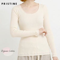 オーガニックコットン チューブテレコクルーネック(長袖) ナチュラル M