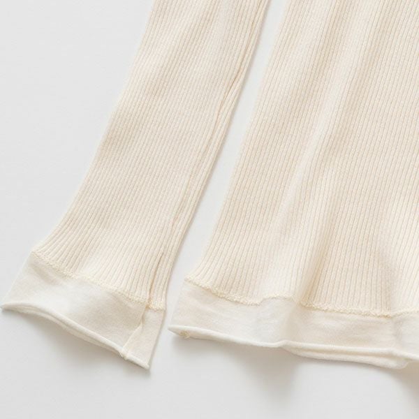 オーガニックコットン チューブテレコクルーネック(長袖) ナチュラル M