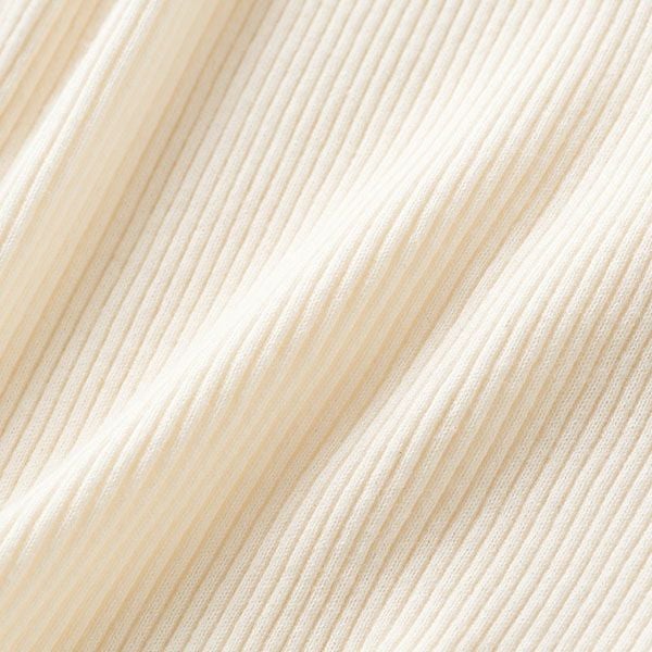 オーガニックコットン チューブテレコクルーネック(長袖) ナチュラル M