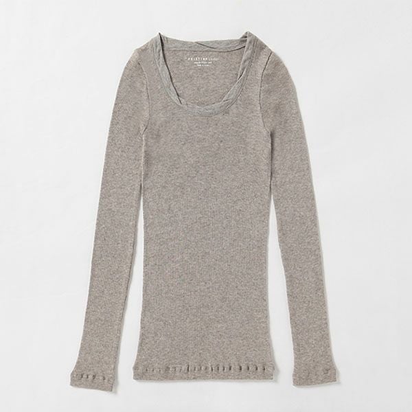 オーガニックコットン＆ヤク チューブテレコ 長袖プルオーバー グレー M