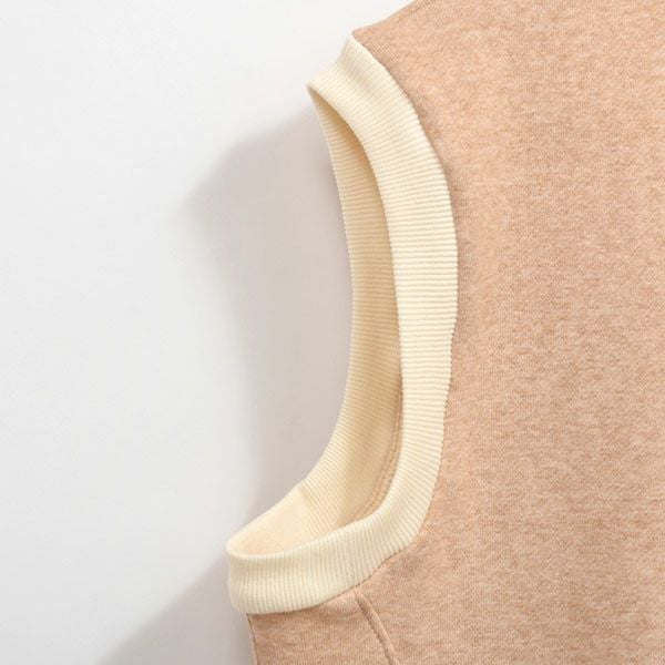 オーガニックコットン 裏起毛前開きベスト