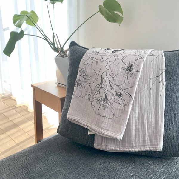 オーガニックコットン モスリンスワドルScarf Birds