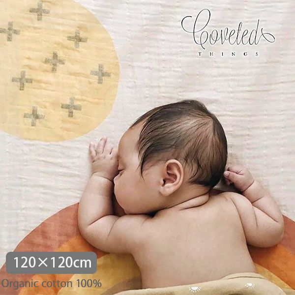 オーガニックコットン モスリンスワドルScarf Rainbow