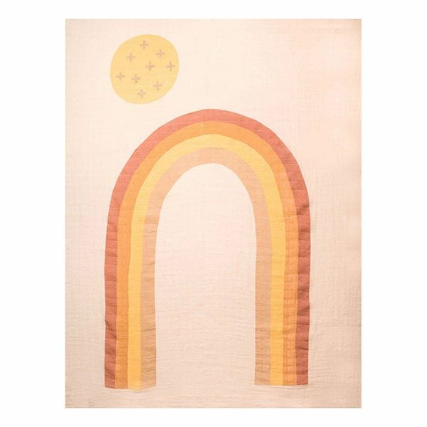 オーガニックコットン モスリンスワドルScarf Rainbow