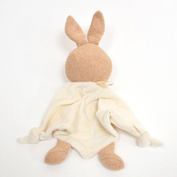 オーガニックコットン ベビーおしゃぶりクロス付きぬいぐるみ うさぎのドゥドゥ