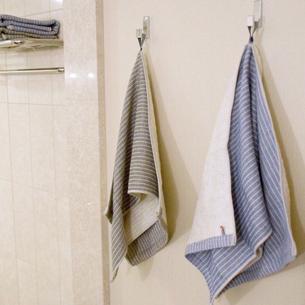 オーガニックコットン トラッド ストライプフェイスタオル