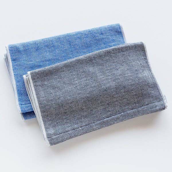 オーガニックコットン トラッド ヘリンボーンフェイスタオル