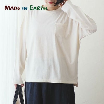 オーガニックコットン ドロップショルダープルオーバー（長袖）