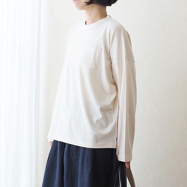 オーガニックコットン ドロップショルダープルオーバー（長袖）