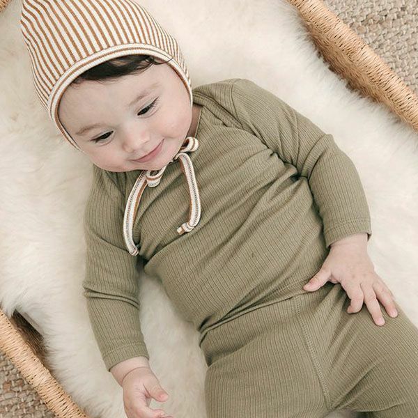 オーガニックコットン ベビーリブTシャツ（長袖）