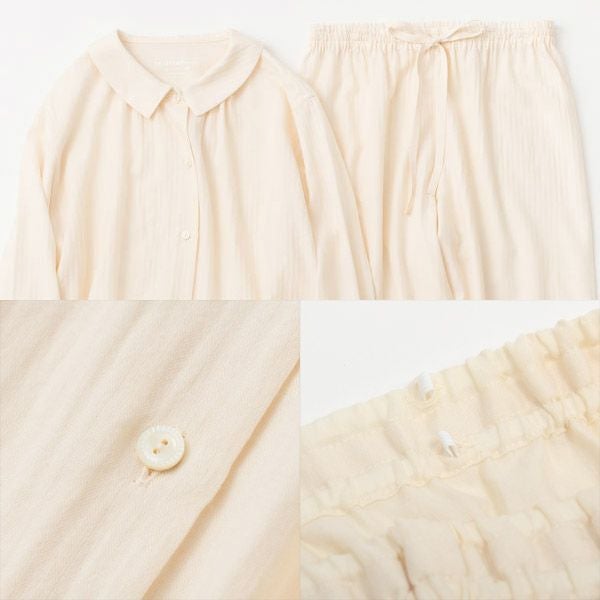 オーガニックコットン ヘリンボンパジャマ ナチュラル M