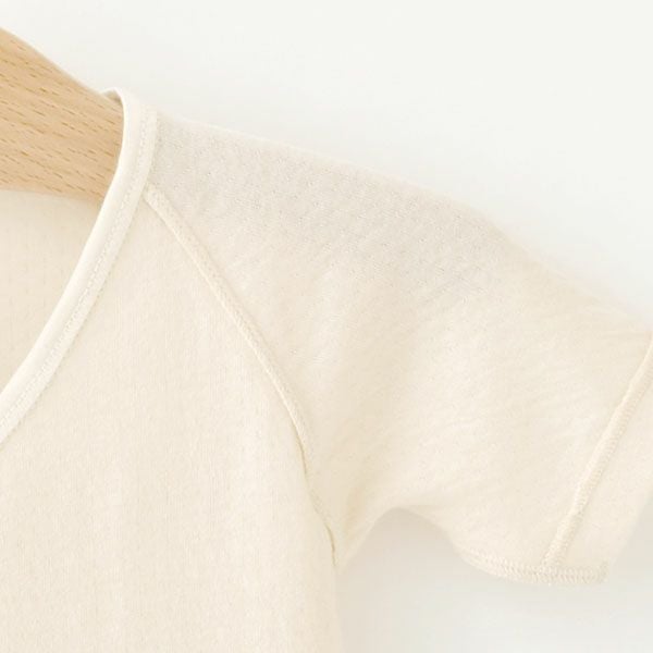 オーガニックコットン とろけるような接結フライス短肌着 50-60