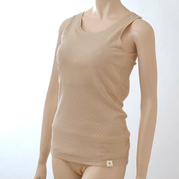 オーガニックコットン タンクトップ（パッドポケット付き）アイレットBWタイプ B