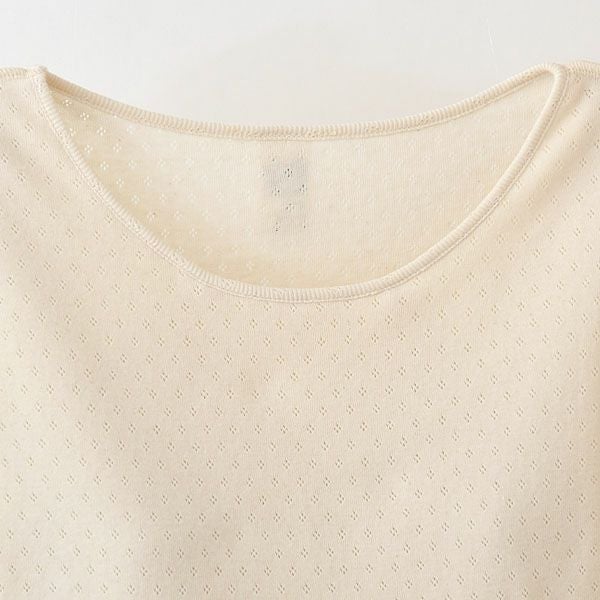 オーガニックコットン 八分袖インナー（パッドポケット付き）アイレットBWタイプ N