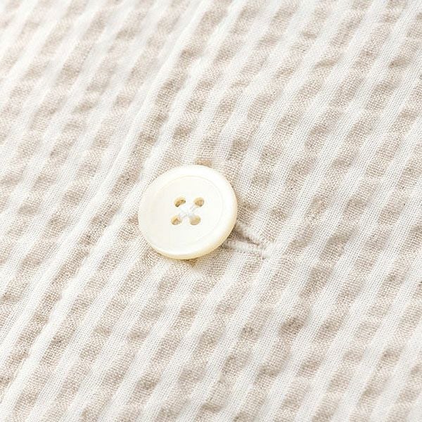 オーガニックコットン&リネン メンズサッカーストライプパジャマ(半袖)