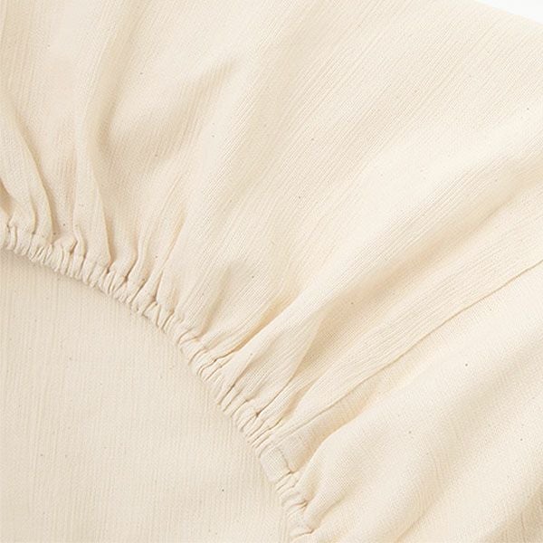 オーガニックコットン 模紗ボックスシーツ ナチュラル 200×100