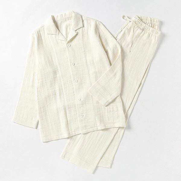オーガニックコットン 綾Wガーゼパジャマ ナチュラル M