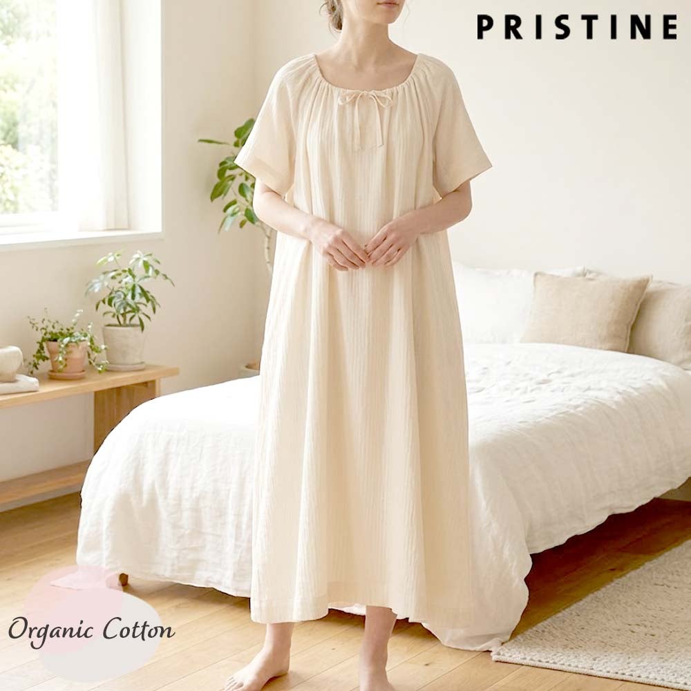 オーガニックコットン パンケーキニットハイネックプルオーバー