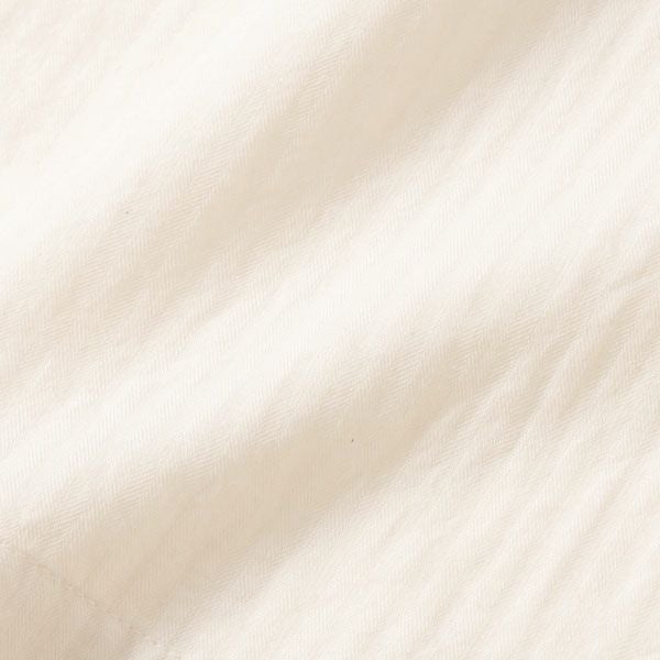 オーガニックコットン ヘリンボンギャザーネグリジェ(半袖) ナチュラル M