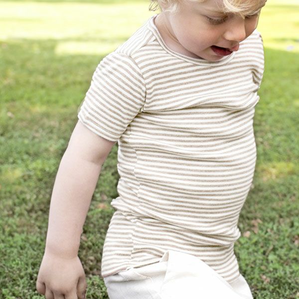 オーガニックコットン キッズ フライスTシャツStripe (半袖)