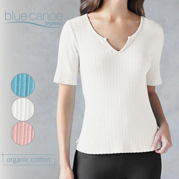 オーガニックコットン ポインテル スプリットネックＴシャツ(半袖)