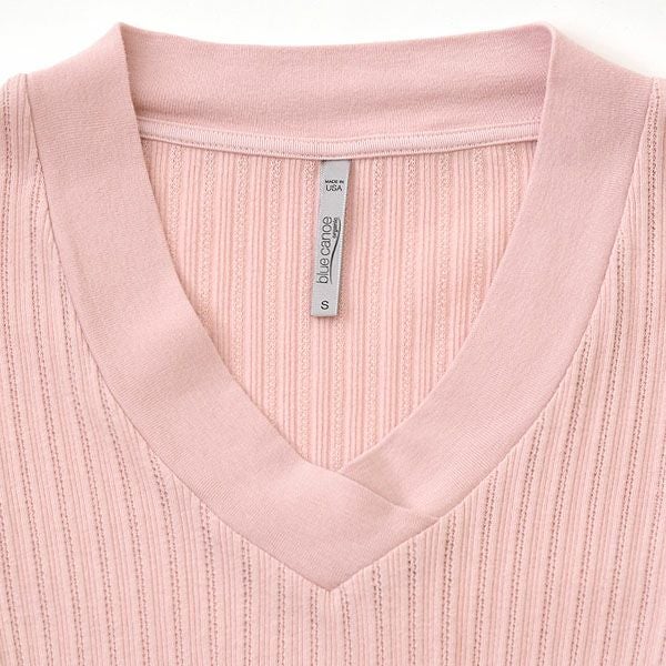 【SALE／20%OFF】オーガニックコットン ポインテル VネックＴシャツ(長袖)