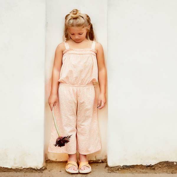 オーガニックコットン キッズフローラルジャンプスーツ