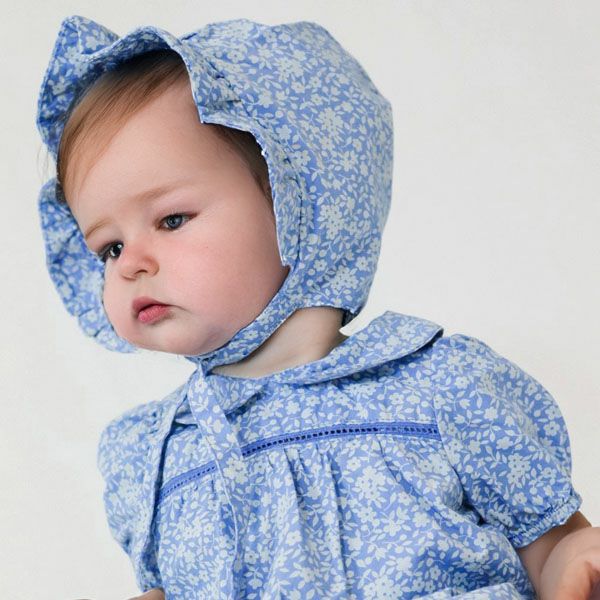 オーガニックコットン ベビーフローラルボンネット
