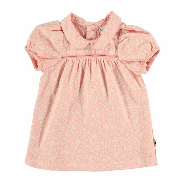 オーガニックコットン ベビーフローラルパフスリーブドレス