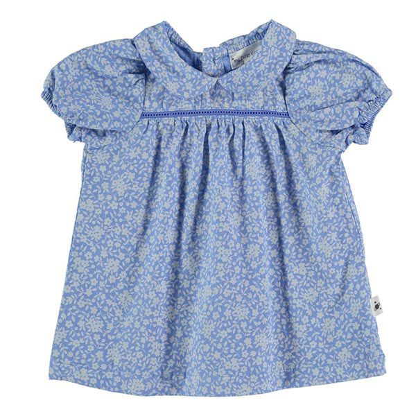 オーガニックコットン ベビーフローラルパフスリーブドレス