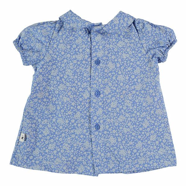 オーガニックコットン ベビーフローラルパフスリーブドレス