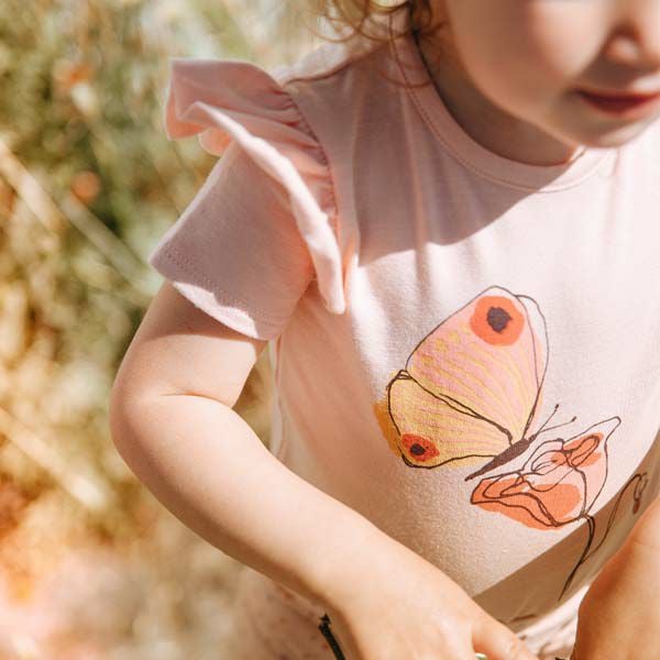 オーガニックコットン ベビー フリル袖ボディ Helga