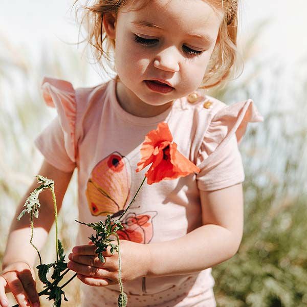 オーガニックコットン ベビー フリル袖ボディ Helga