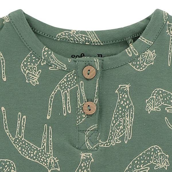 オーガニックコットン ベビー ショートロンパース Leoline