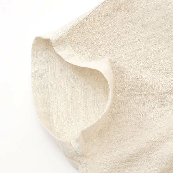 オーガニックコットン&リネン ダブルガーゼ湯上がりワンピース グレー M