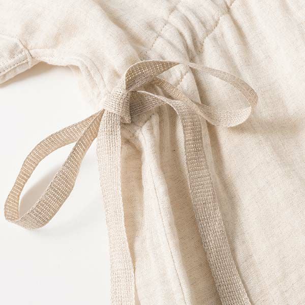 オーガニックコットン&リネン ダブルガーゼ湯上がりワンピース グレー M