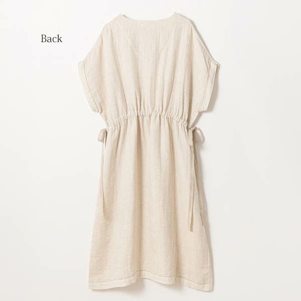 オーガニックコットン&リネン ダブルガーゼ湯上がりワンピース グレー M