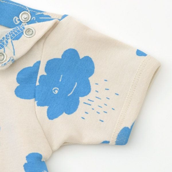 オーガニックコットン ベビー ショートロンパース Windy or Cloudy