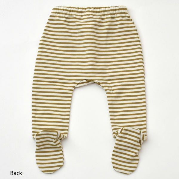 オーガニックコットン ベビー合わせトップス＆足つきパンツ Stripe