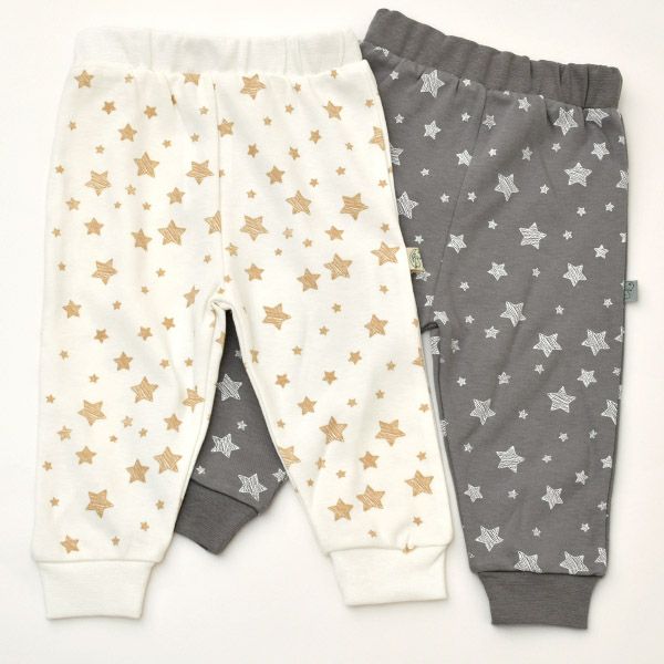 【SALE／20%OFF】 オーガニックコットン ベビーパンツStar(2色セット)