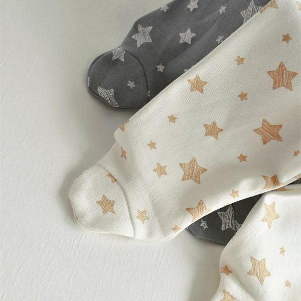 オーガニックコットン ベビー足つきパンツStar(2色セット)