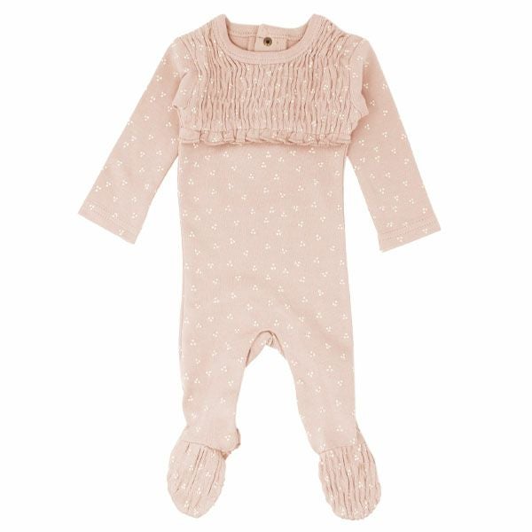 オーガニックコットン ベビースモッキング 足つきカバーオール Print（長袖）