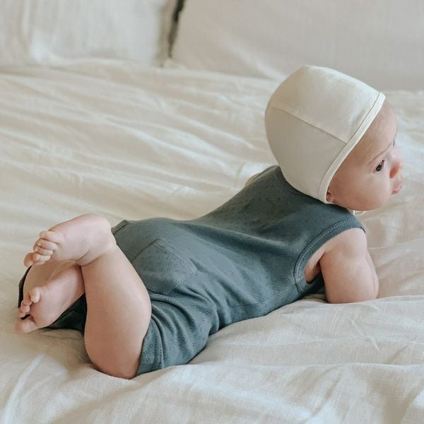 オーガニックコットン ベビーポインテル ノースリーブロンパース