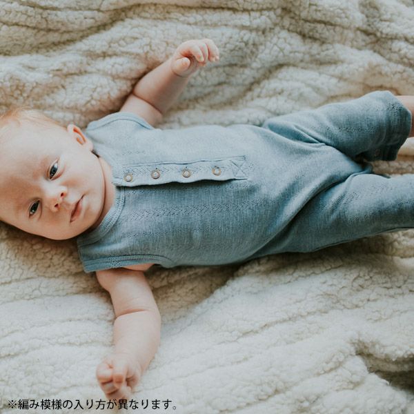 オーガニックコットン ベビーポインテル ノースリーブロンパース
